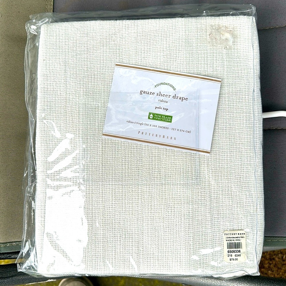 Pottery Barn Gauze Drape Sheer New